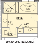 Charleston End Floor Plan Bedroom Level Spa Tub